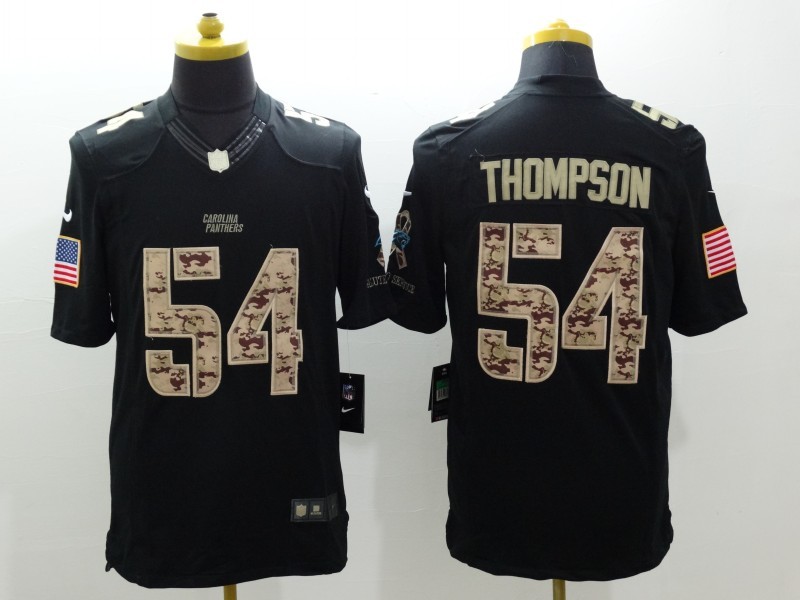Men's Carolina Panthers Shaq Thompson #54 Black Jersey